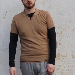 Beige short sleeve polo